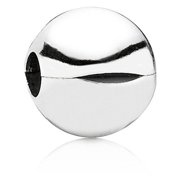 PANDORA Sphere Clip Authentic Sterling Silver Ball Charm Round - Picture 1 of 8